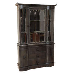 Tall Cerused Oak Display Cabinet by NY Decorator James Mont