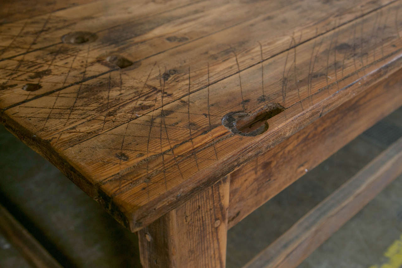 Country Large Oak Drapery Table