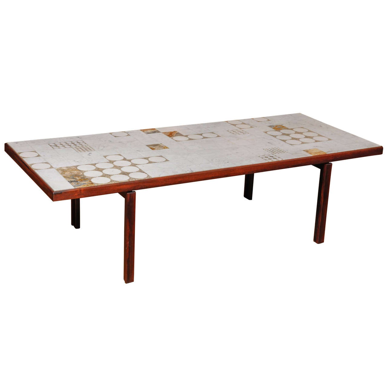 Marble marquetery coffee table
