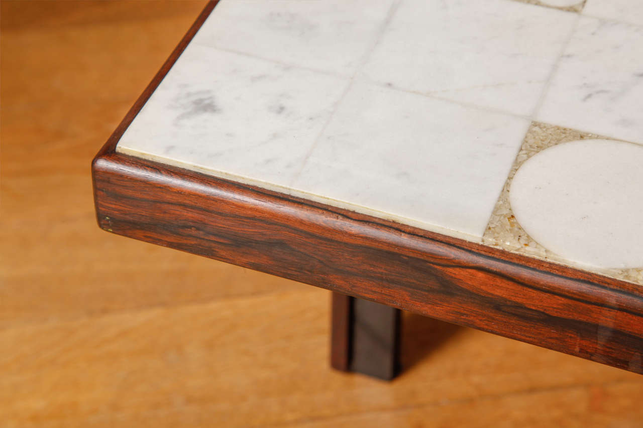 Mid-20th Century Marble marquetery coffee table