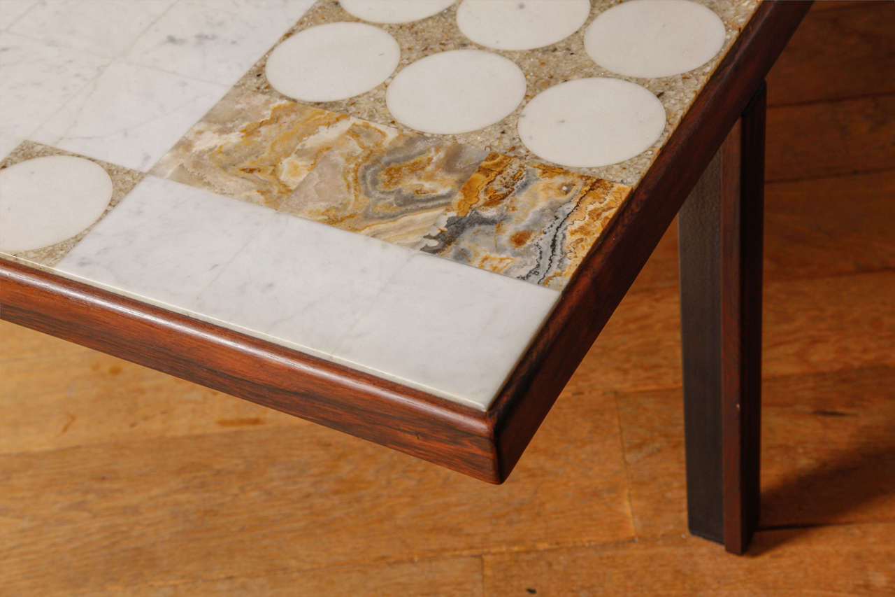 Marble marquetery coffee table 1