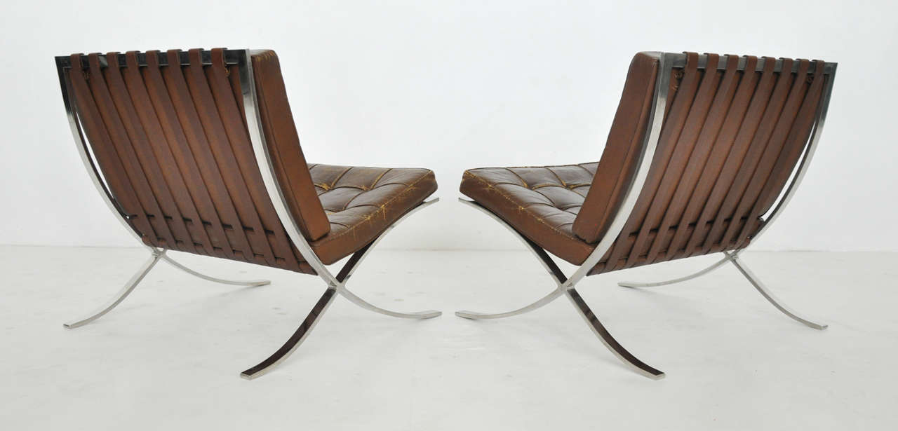 Stainless Steel Ludwig Mies van der Rohe Barcelona Chairs