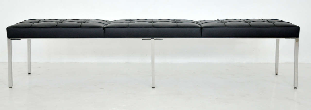 Bruton Steel and Leather Bench