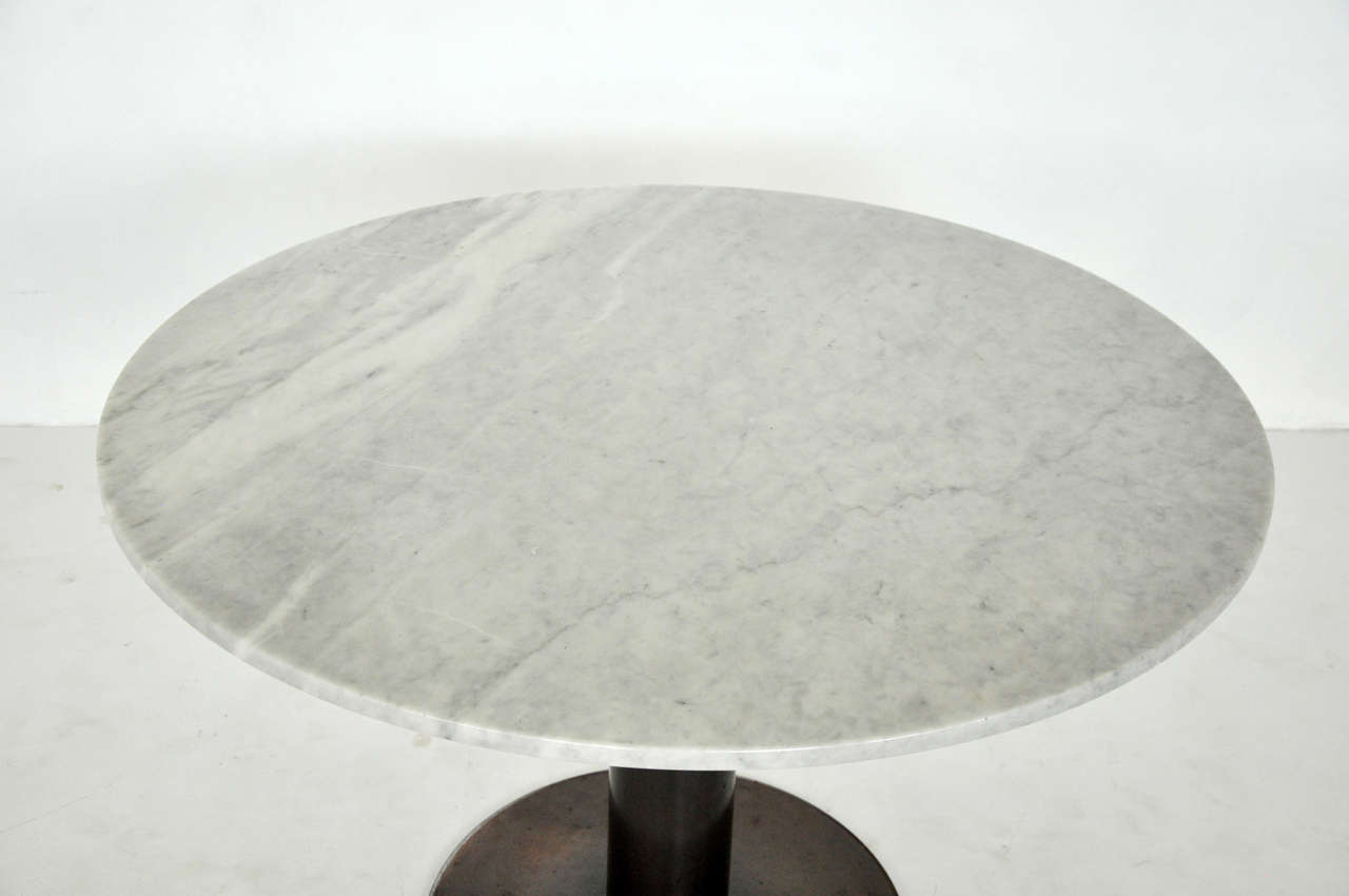 Marble Nicos Zographos Dining Table with Bronze Base