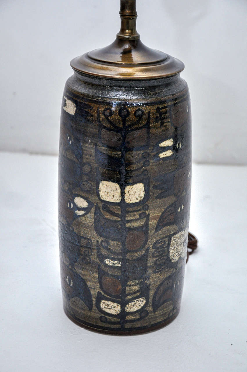 Mid-20th Century Georg Jensen Pottery Lamp