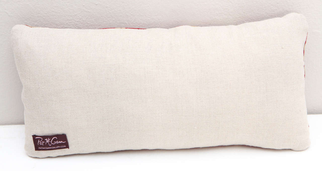 19th Century Antique Indian Kalamkari Fabric Lumbar Pillows For Sale