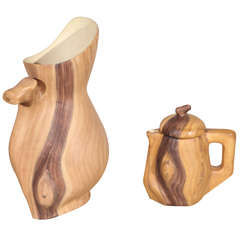 Vallauris Faux Bois Pitcher and Creamer