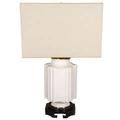 Chinese Mid-Century Chinoiserie Style Crackle Glazed Table Lamp 2