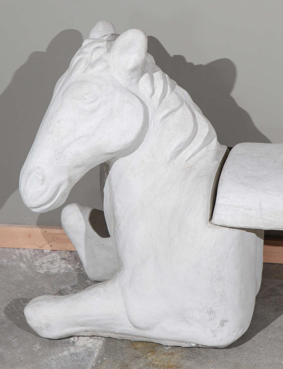 Cement Garden Horse Bench at 1stDibs concrete horse bench, cement bench