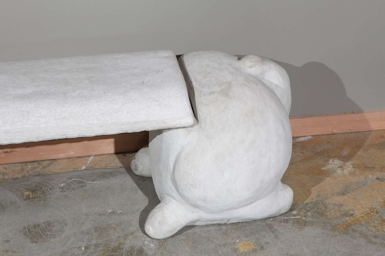 Cement Garden Horse Bench at 1stDibs concrete horse bench, cement bench