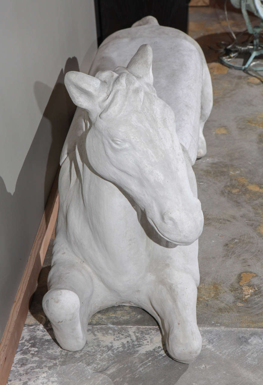 Cement Garden Horse Bench at 1stDibs concrete horse bench, cement bench