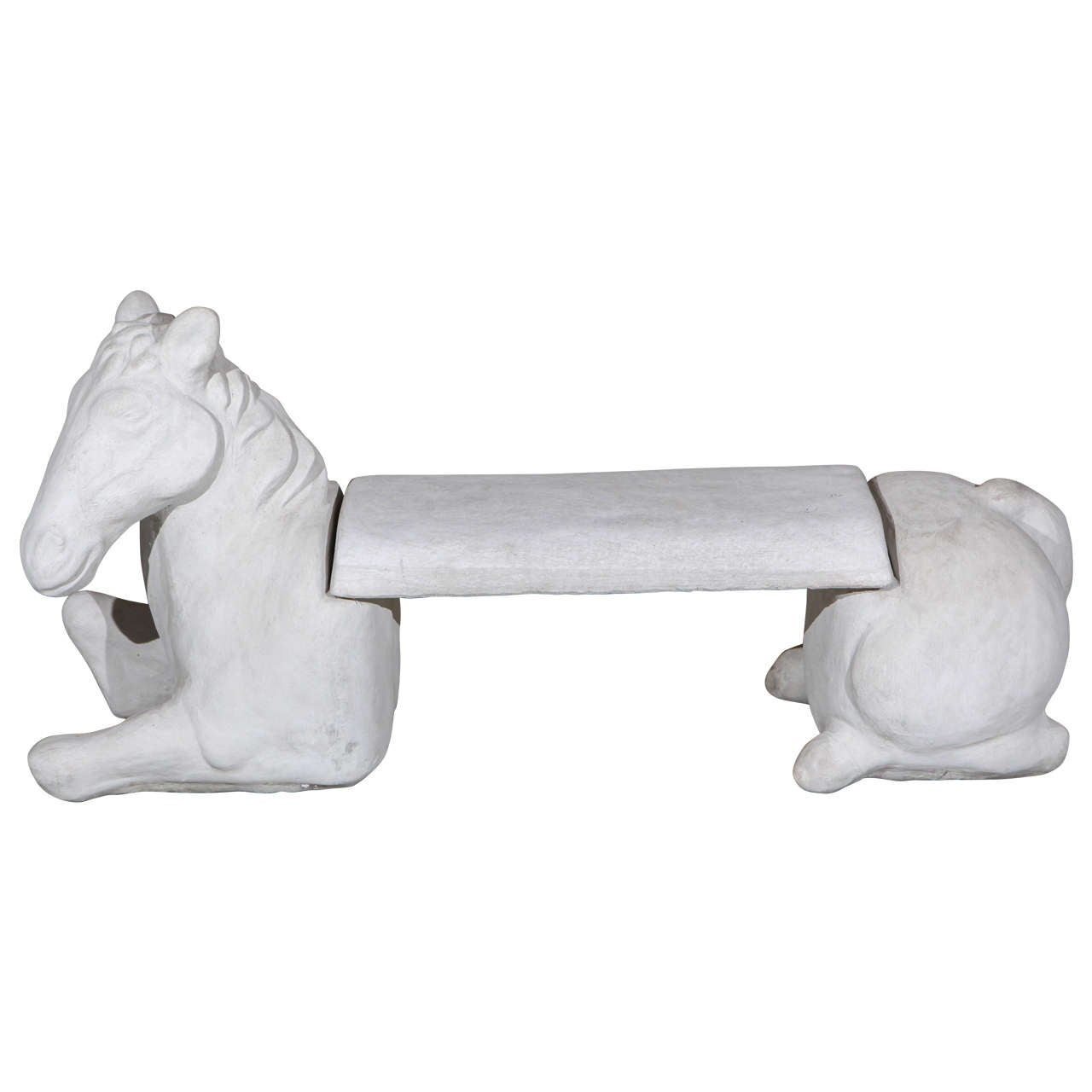 Cement Garden Horse Bench at 1stDibs concrete horse bench, cement bench