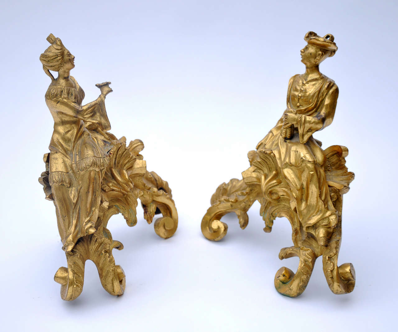 Superb Pair of Period Louis XV Chenets, circa 1750