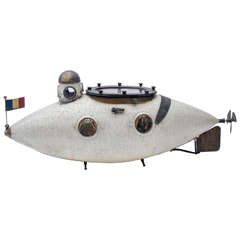 Antique Jules Verne-Inspired Model of a Submarine, Early 20th Century