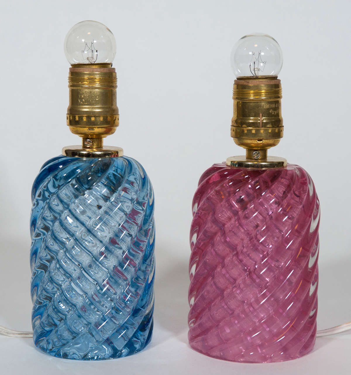 Pair of Vetro Diamante Table Lamps, Attributed to Venini