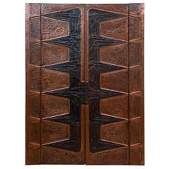 Pair of monumental decorative copper wall panels