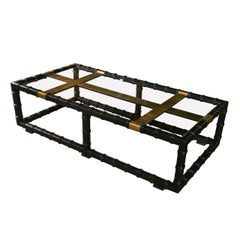 Black Faux Bamboo Coffee Table