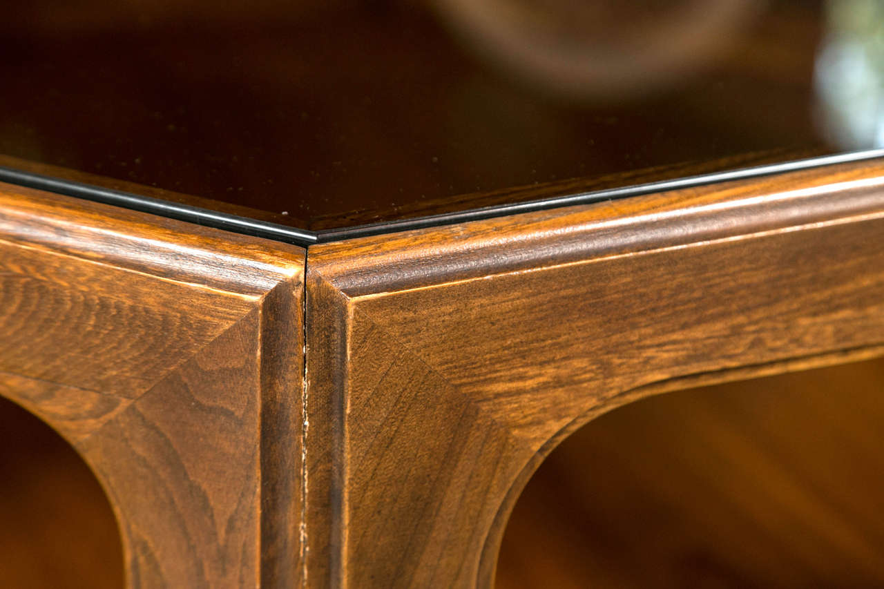 octagonal coffee table with glass top