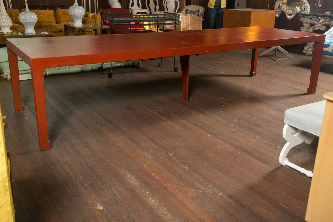 American Red Chinese Style Parsons Dining Table
