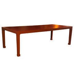 Red Chinese Style Parsons Dining Table