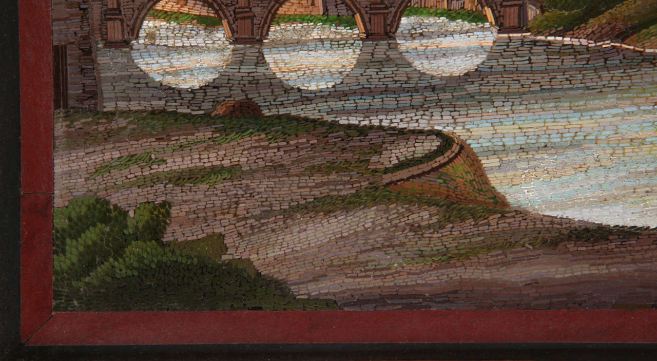 19th Century Italian (Rome) Fine micro mosaic of Castel Sant'Angelo in Rome For Sale 1