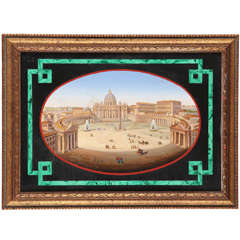 19th Century Fine Italian Micromosaic depicting Saint Peter's square