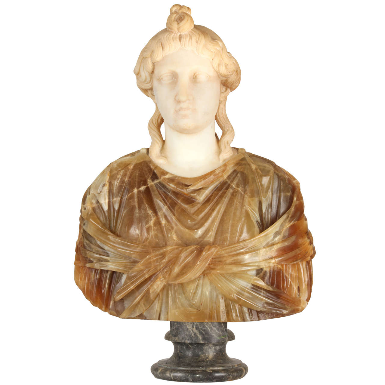 Bust in White Marble and Alabaster