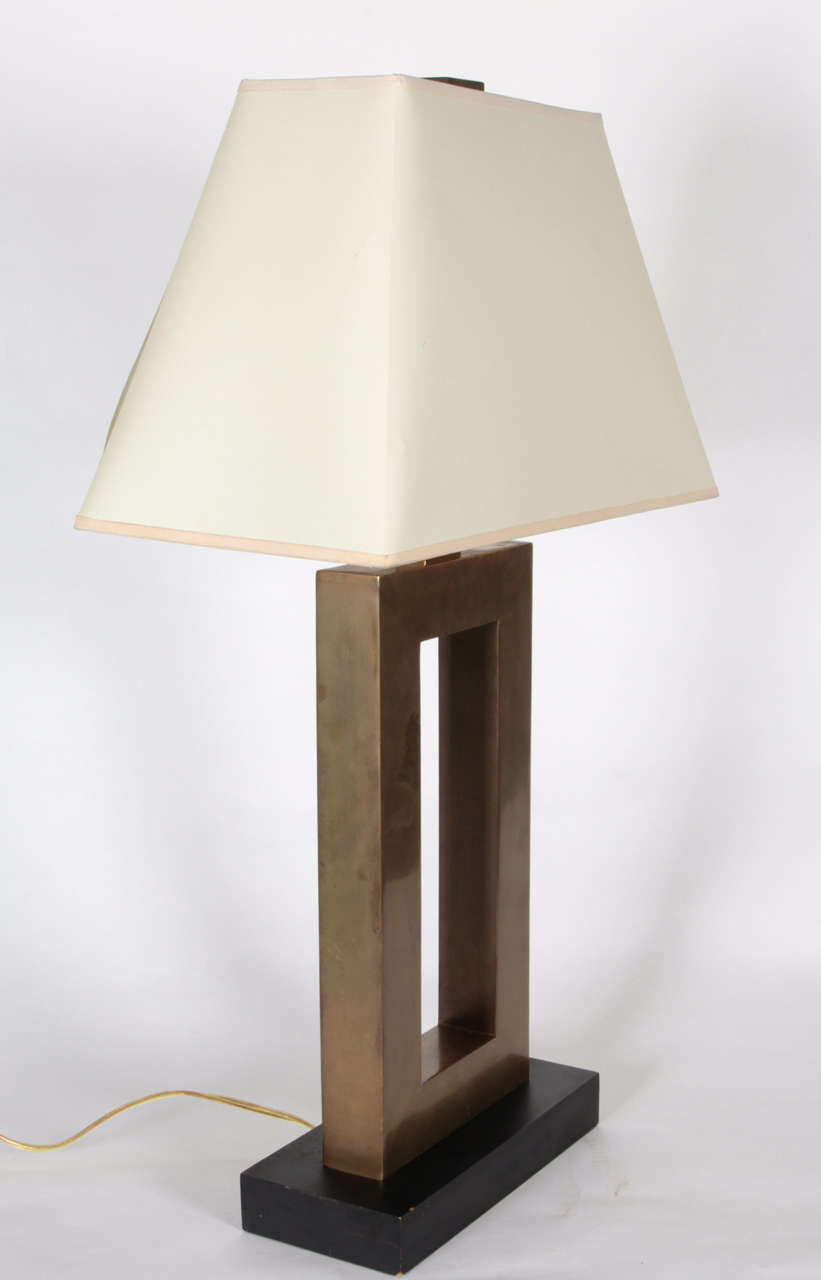American Pair Fine Quality Patinated Bronze Lamps