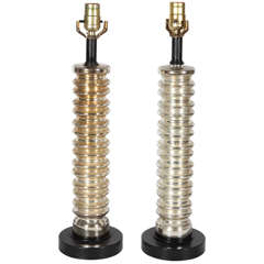 Pair Of  Rare Form Mercury Table Lamps
