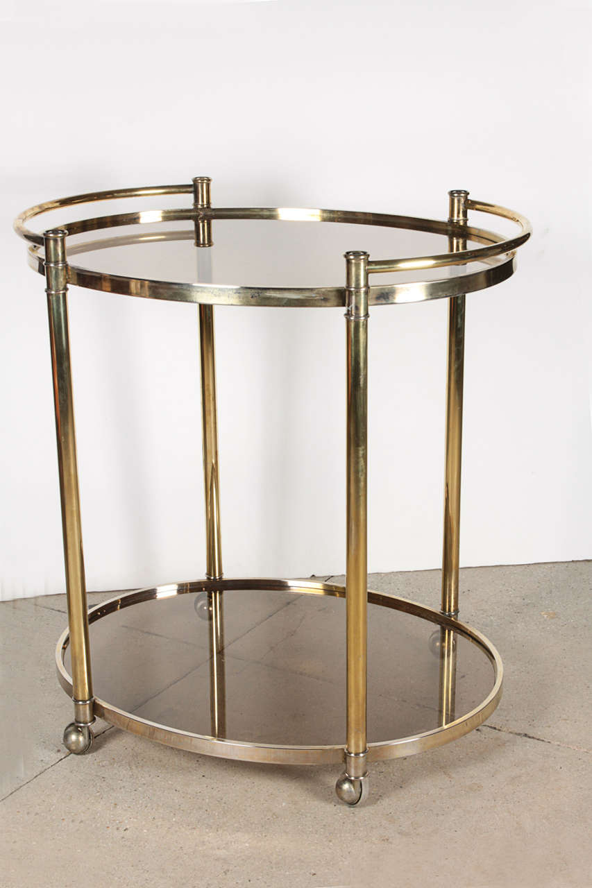Mid Century Brass Bar Trolley