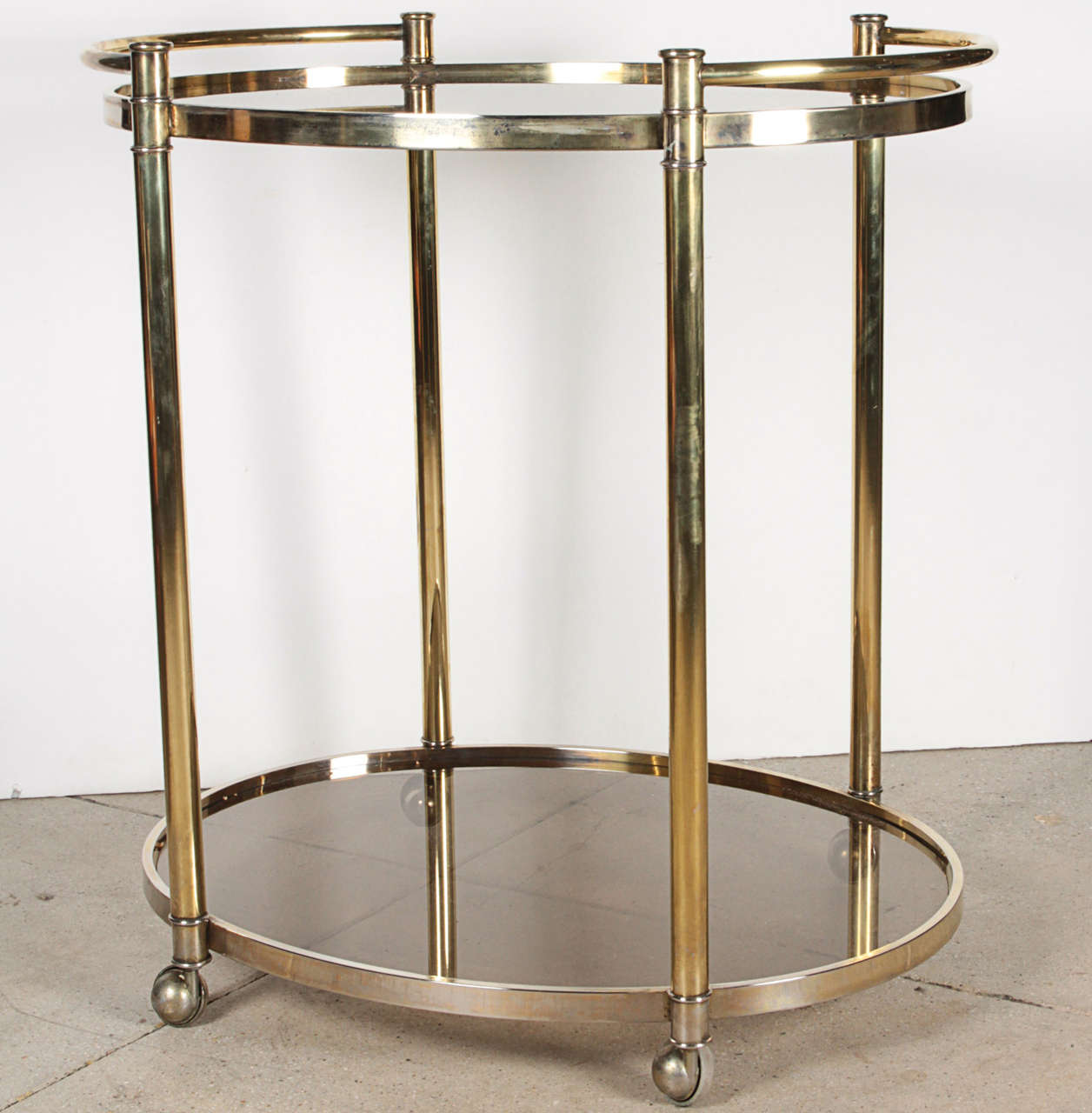 Mid-Century Modern Mid Century Brass Bar Trolley For Sale