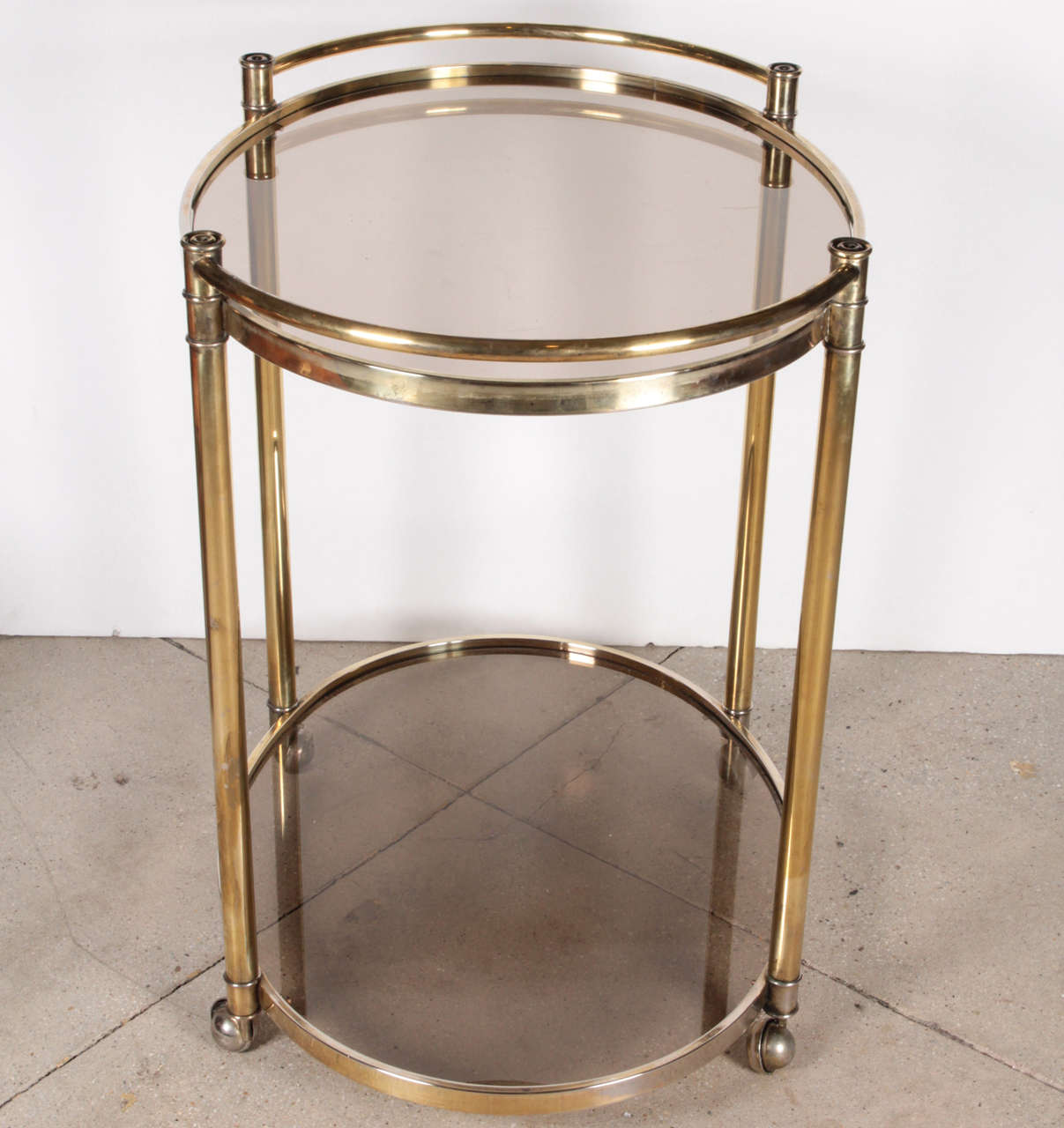 Mid Century Brass Bar Trolley In Excellent Condition For Sale In Toronto, ON