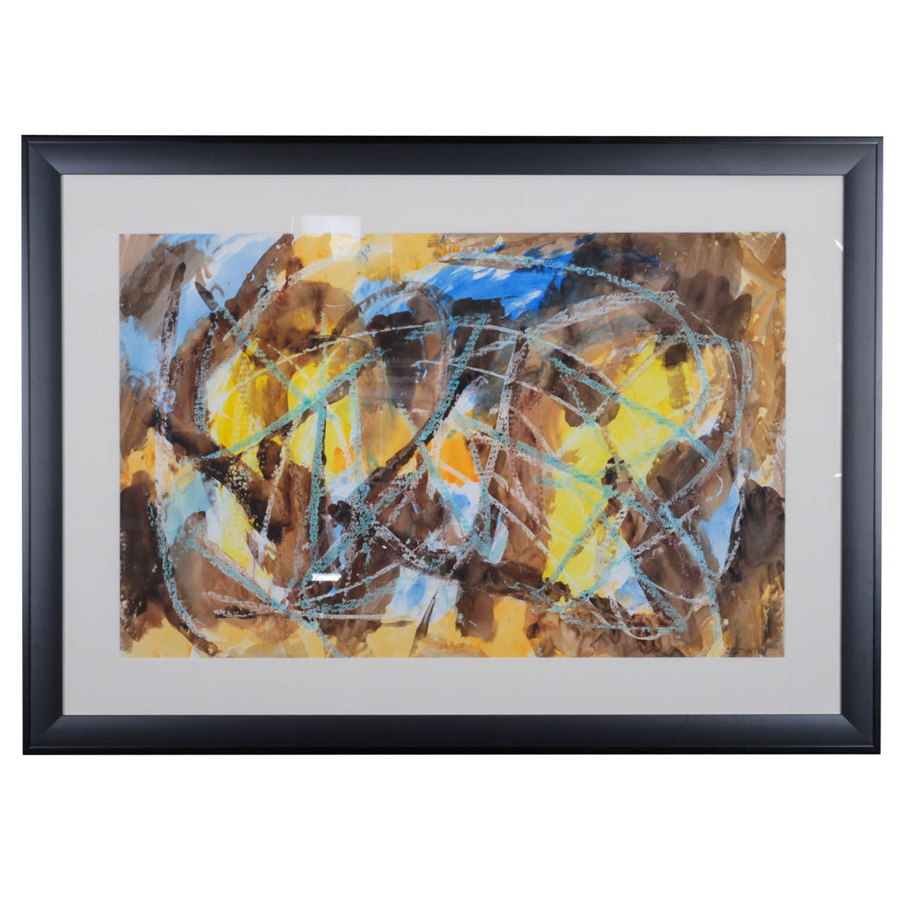 Mid Century Jacob Semiatin Abstract Painting For Sale