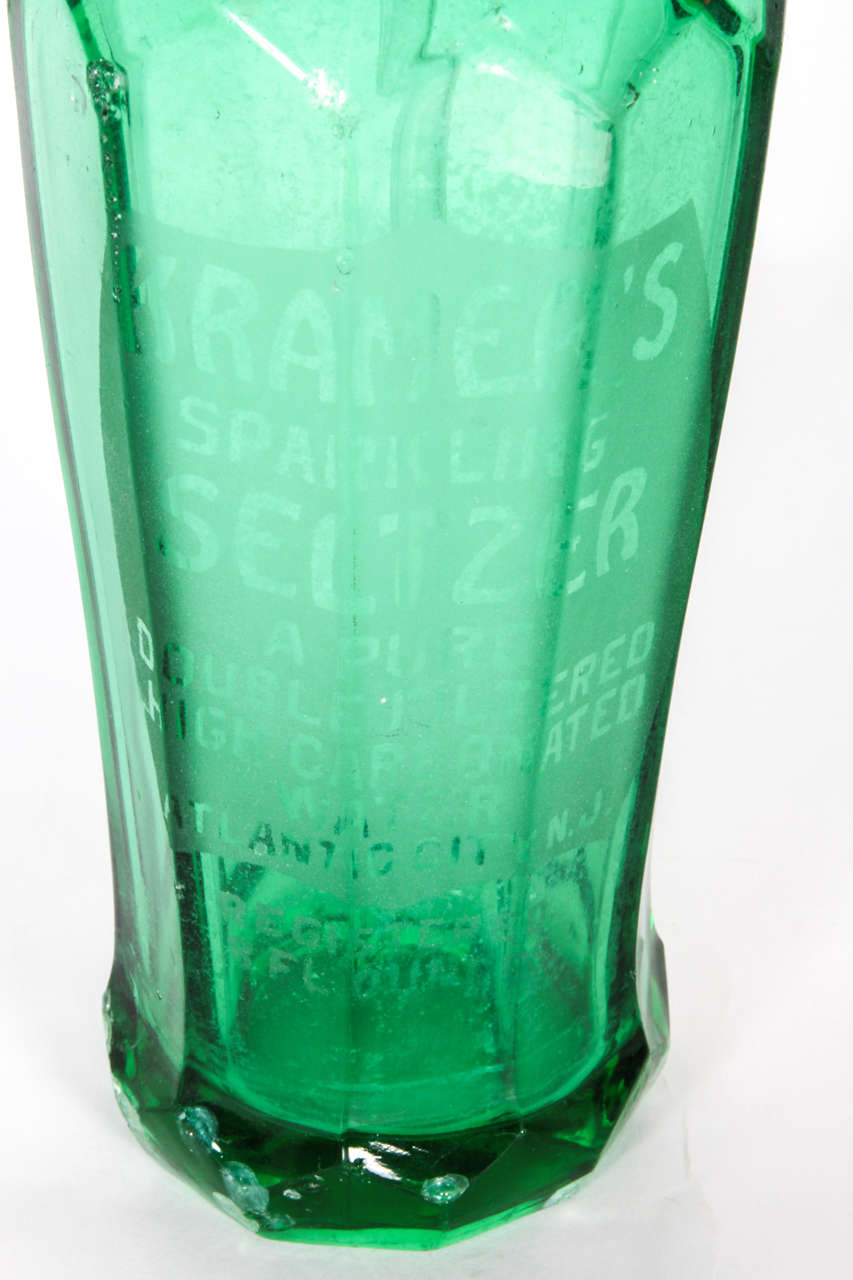 Mid-20th Century Two Green French Vintage Seltzer Bottles