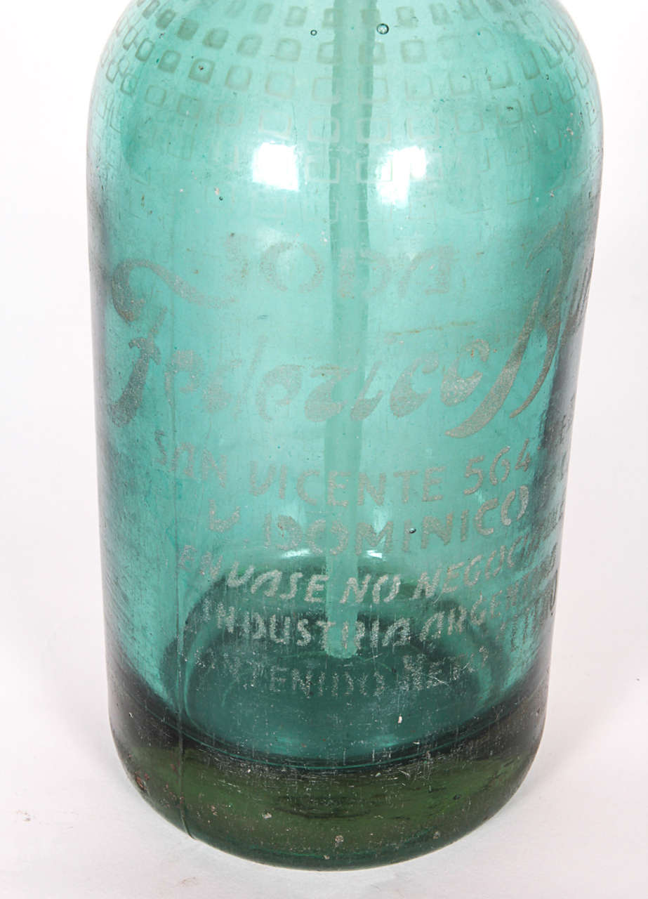 Two Green French Vintage Seltzer Bottles 1