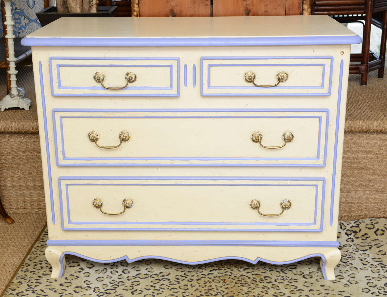 Beautiful beige dresser with blue finish from Provence 