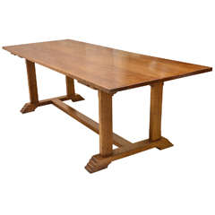 Antique English Oak Trestle Base Gordon Russell Table