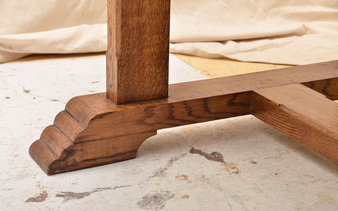 English Oak Trestle Base Gordon Russell Table 1