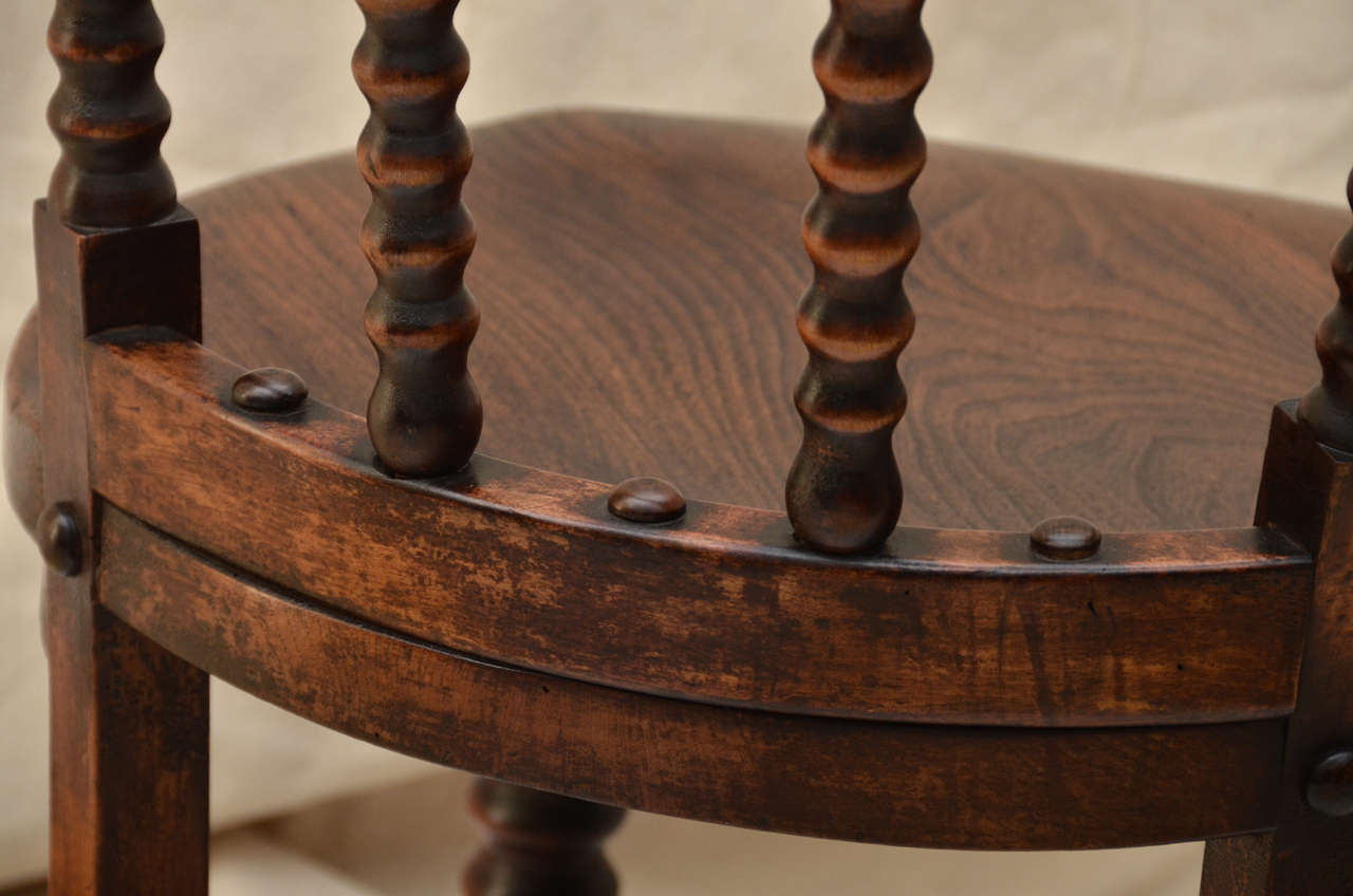 English Victorian Smokers Bow Arm Chair 1