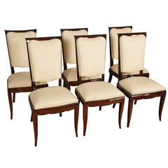 Set of Six Art-Deco Chairs Attributed to Jules Leleu (1883-1961)