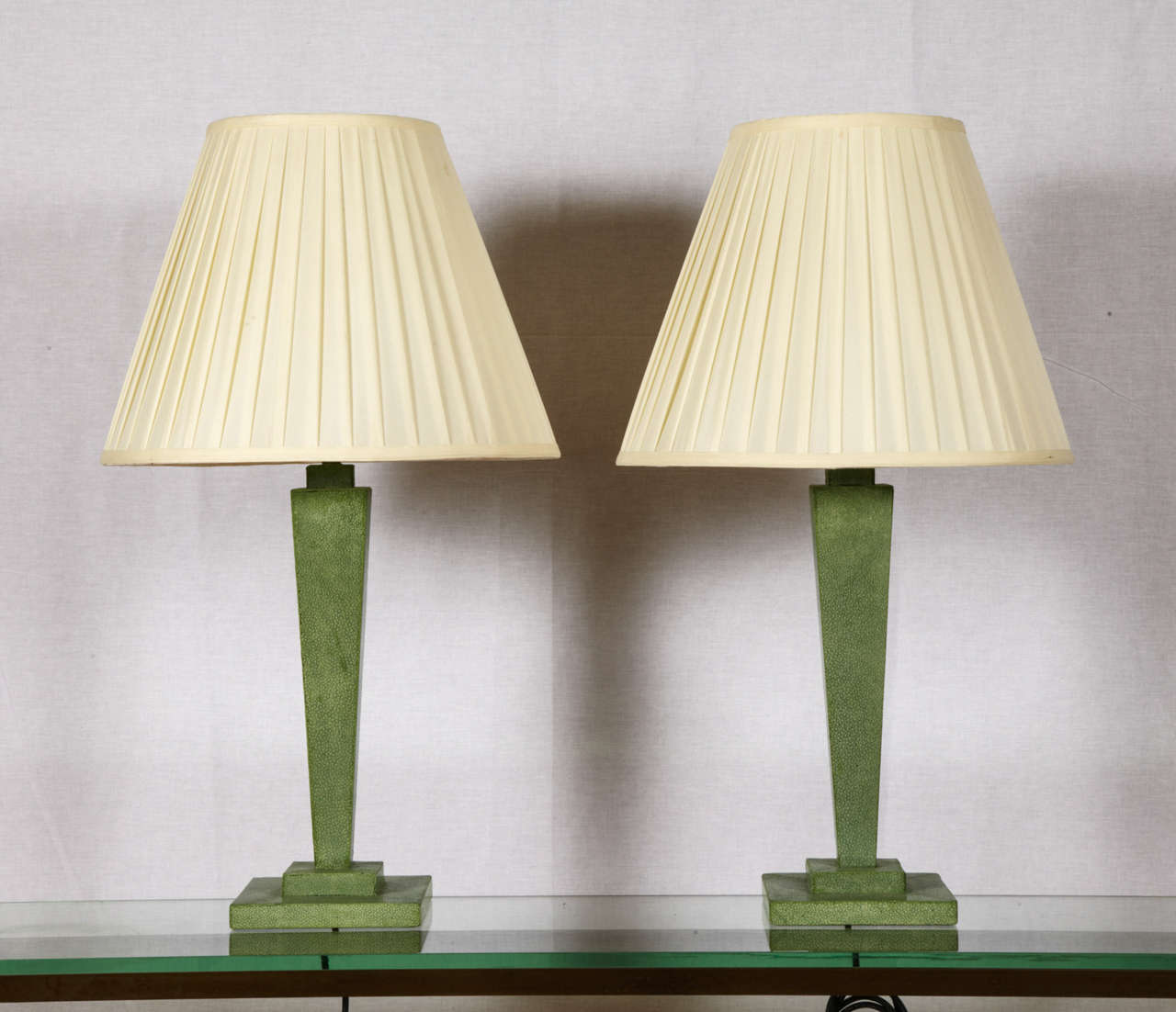 Pair of Shagreen Art Deco Table Lamps