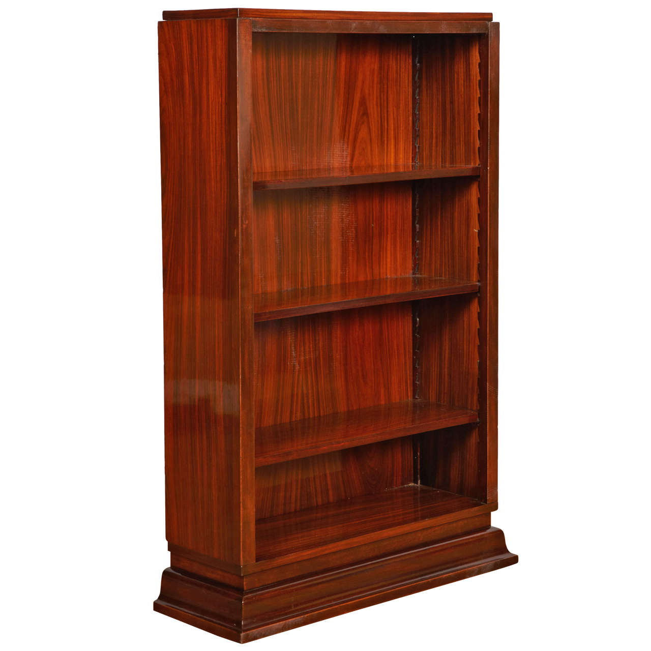 Walnut Art Deco Bookcase For Sale