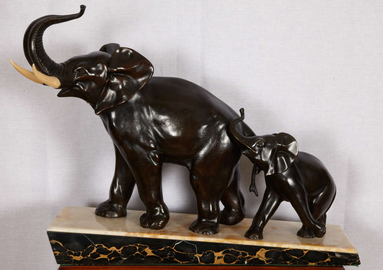 Art Deco Elephants Sculpture by Irinee Rochard For Sale at 1stDibs
