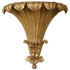 Gilt and Carved Wood Wall Bracket in the Manner of Robert Adam
