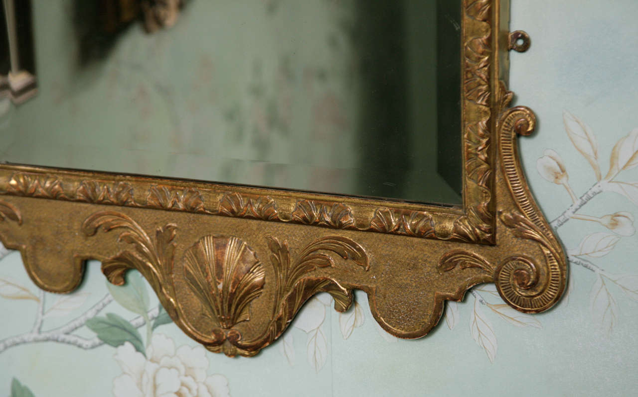 British Early Georgian Giltwood and Gesso Mirror
