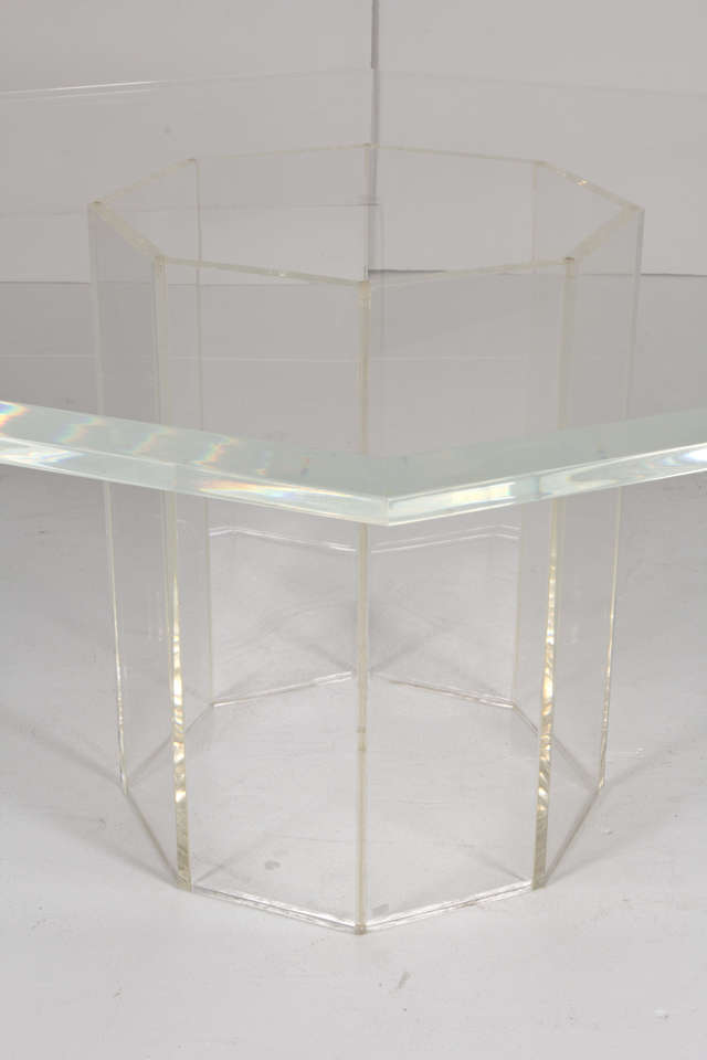French Octagonal Jansen Lucite Table