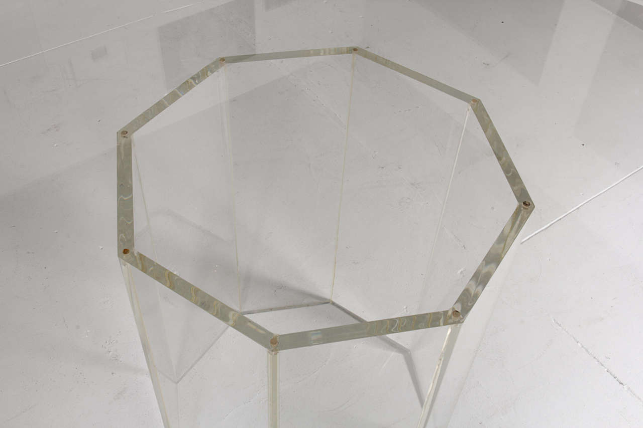 Late 20th Century Octagonal Jansen Lucite Table