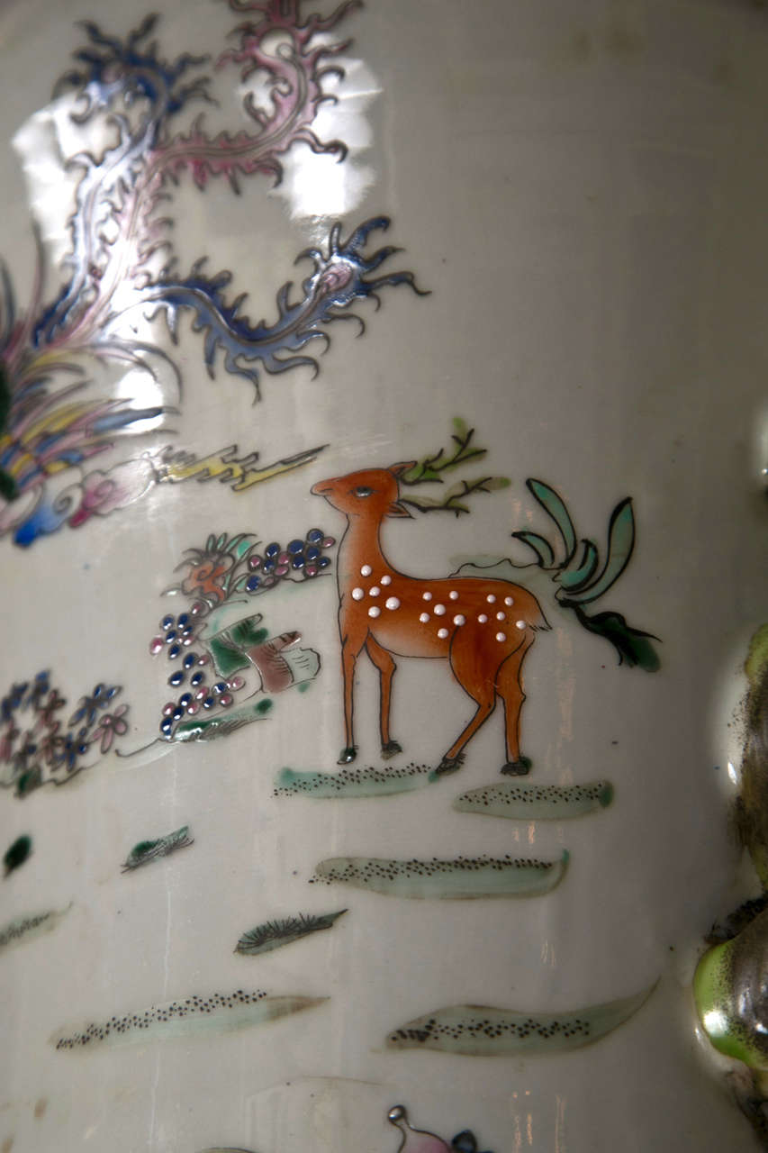 Pair Palace Size Chinese Porcelain Vases 1