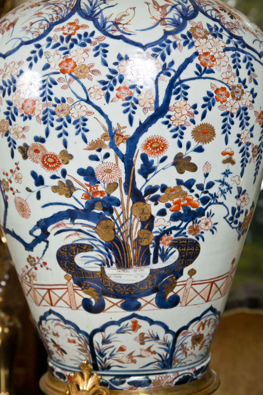 Louis XV 17/18th Century Japanese Imari Vase with 19th Century Gilt Bronze Mounts For Sale