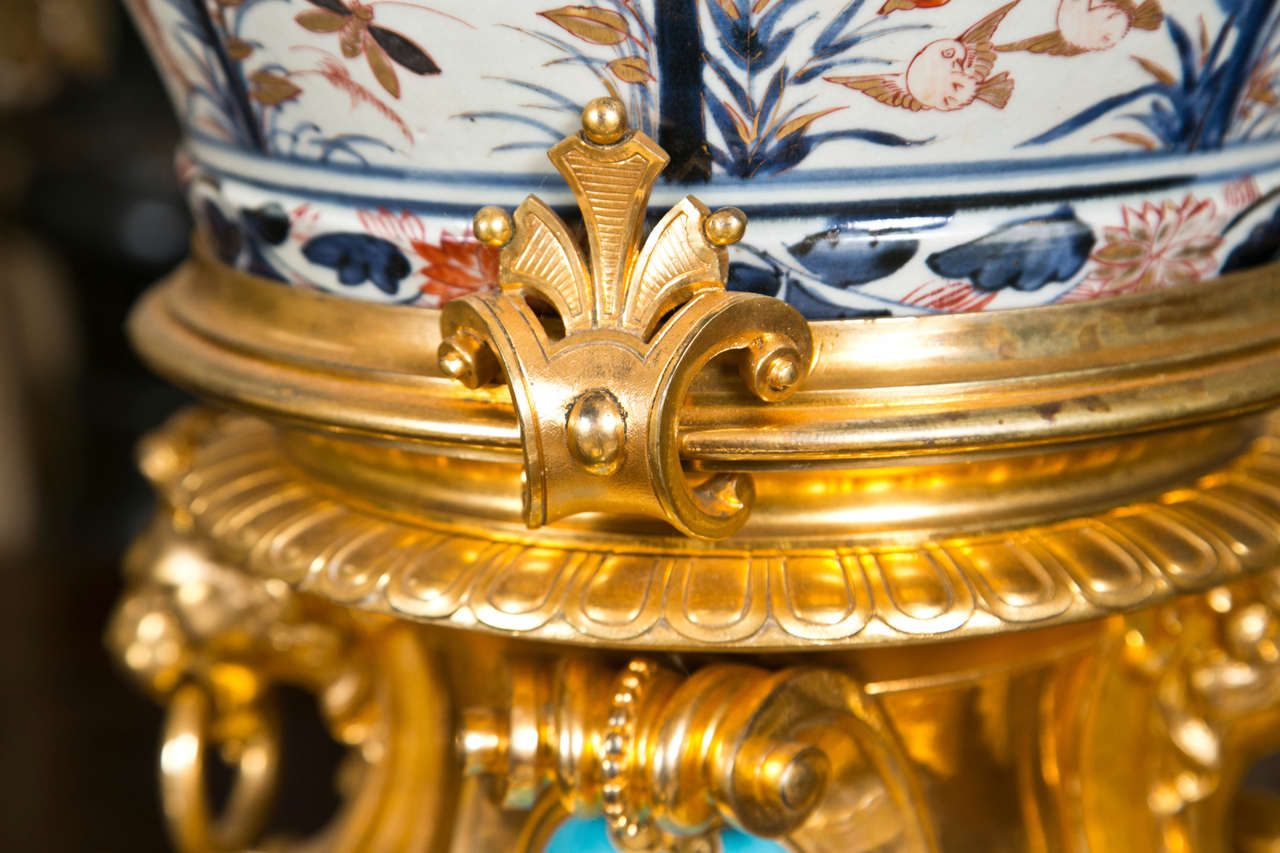 French 17/18th Century Japanese Imari Vase with 19th Century Gilt Bronze Mounts For Sale